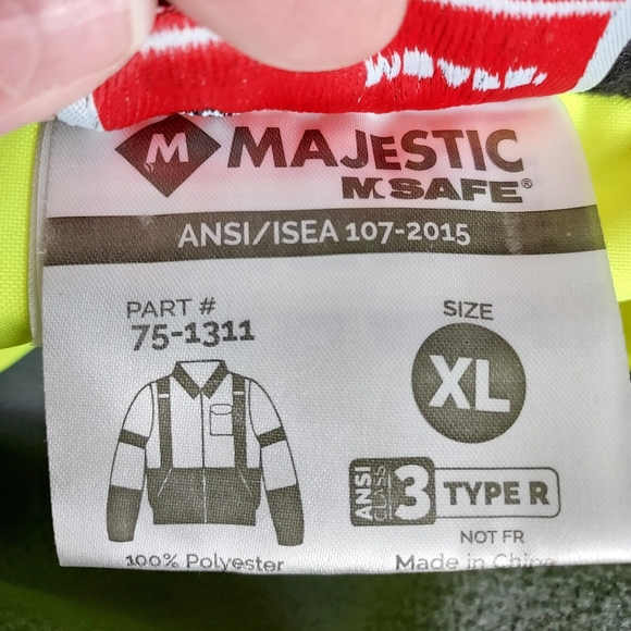 Majestic Size XL Class 3 Hi-Vis Reflective ANSI 3 Type R Lined Bomber Jacket - Picture 11 of 12
